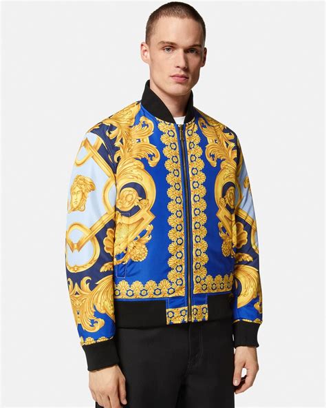 bomber uomo versace barocco|Versace Bomber Jackets for Men .